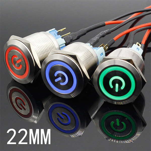 25mm Metal Push Power Sign Switch